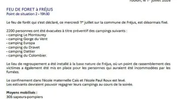 Incendie à Fréjus - Var - 1 juillet 2026 - Feux de forêts et d'espaces naturels