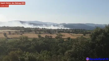 Incendie à Saint-Victor-de-Malcap - Gard - 2 juillet 2026 - Feux de forêts et d'espaces naturels