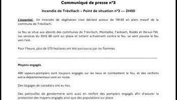 Incendie à Trévillach - Pyrénées-Orientales - 4 juillet 2026 - Feux de forêts et d'espaces naturels