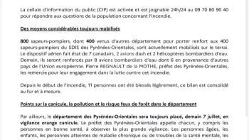 Incendie à Trévillach - Pyrénées-Orientales - 4 juillet 2026 - Feux de forêts et d'espaces naturels