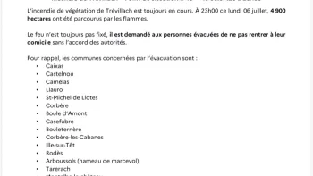Incendie à Trévillach - Pyrénées-Orientales - 4 juillet 2026 - Feux de forêts et d'espaces naturels