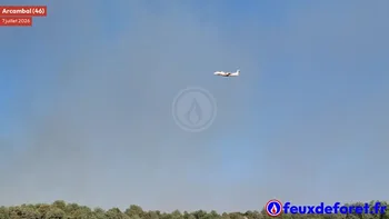 Incendie à Arcambal - Lot - 7 juillet 2026 - Feux de forêts et d'espaces naturels