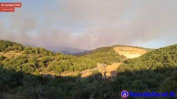 Incendie à Arcambal - Lot - 7 juillet 2026 - Feux de forêts et d'espaces naturels