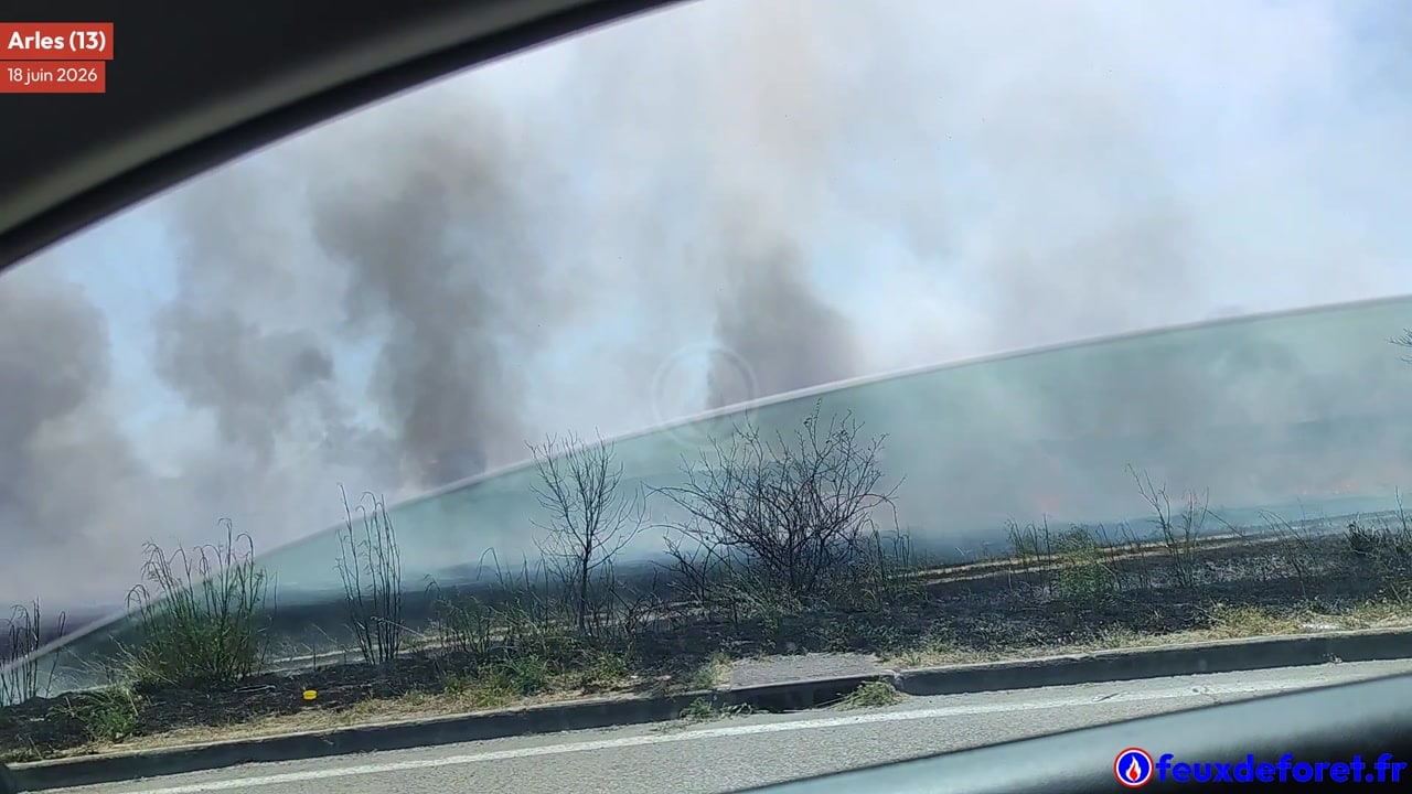Incendie à Arles - Bouches-du-Rhône - 18 juin 2026 - Feux de forêts et d'espaces naturels