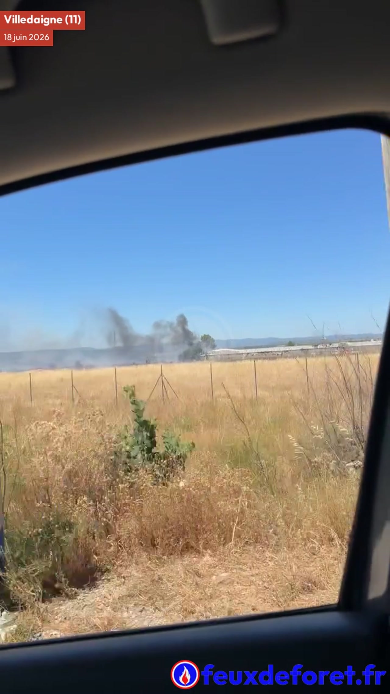 Incendie à Villedaigne - Aude - 18 juin 2026 - Feux de forêts et d'espaces naturels