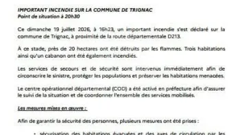 Incendie à Trignac - Loire-Atlantique - 19 juillet 2026 - Feux de forêts et d'espaces naturels