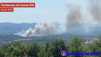 Incendie à Carlencas-et-Levas - Hérault - 25 juin 2026 - Feux de forêts et d'espaces naturels