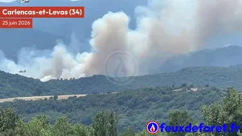 Incendie à Carlencas-et-Levas - Hérault - 25 juin 2026 - Feux de forêts et d'espaces naturels
