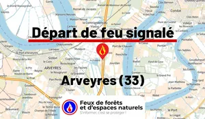 Incendie à Arveyres (33) : le feu est éteint