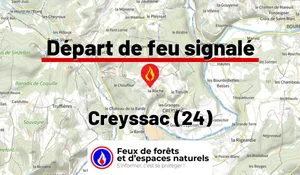 Incendie à Creyssac (24) : le feu est éteint