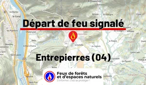 Incendie à Entrepierres (04) : le feu est éteint