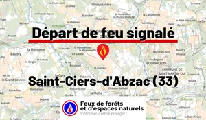 Incendie à Saint-Ciers-d'Abzac (33) : le feu est éteint