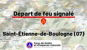 Incendie à Saint-Étienne-de-Boulogne (07) : le feu est éteint