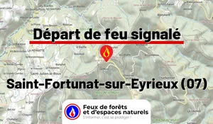 Incendie à Saint-Fortunat-sur-Eyrieux (07) : le feu est éteint