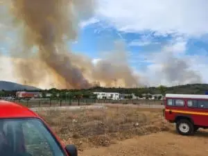 Feu dans l'Aude à Montredon-des-Corbières